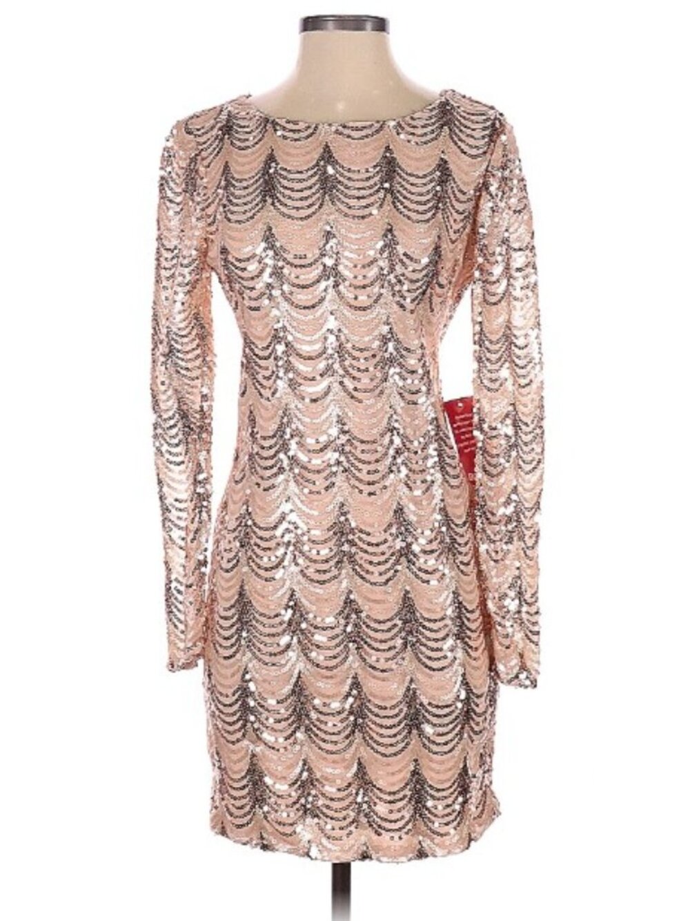 City Triangles Brand Size 5 NWT Rose Gold Sequin Short Party Dress NYE Holiday